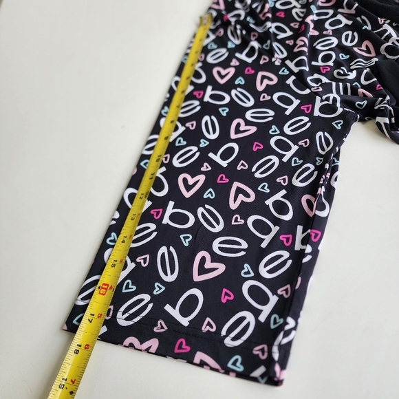 BEBE Sleepwear Women's Soft Jersey Stretch Black Pink Pajama Plus Size 2X - Picture 2 of 15